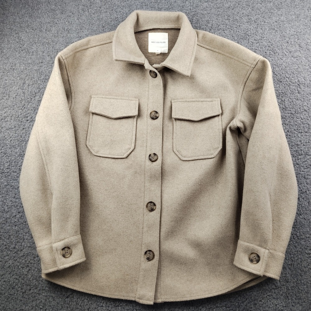 ANTHROPOLOGIE Avec Les Filles‎ Shirt Jacket Pockets Size Small Toffee Brown
